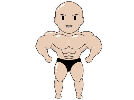 ボディビルダー（ポーズ３） ボディビルダー,筋肉,男性,マッチョ,ムキムキ,フィットネス,トレーニング,スポーツ,ポーズ,ジムのイラスト素材