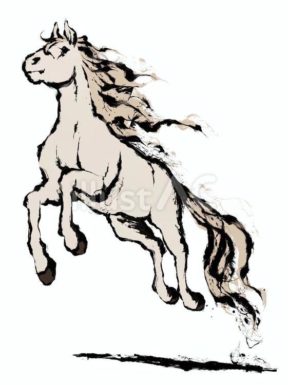 Free Vectors | A brush-painted roan horse [Jump]