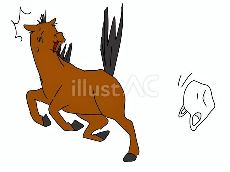 袋に驚く馬イラスト - No: 26939102｜無料イラスト・フリー素材なら