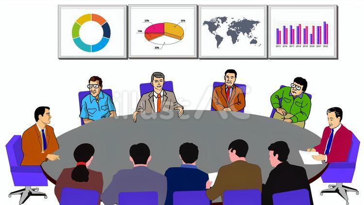 Free Vectors | Round table conference, telework, graph