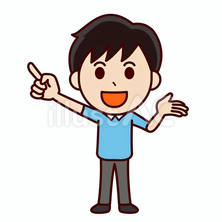 指をさす男の子 男性,指さし,指さすのイラスト素材