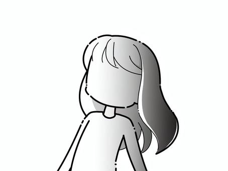 上半身-女性-真っ白 上半身,女性,真っ白,若い,１０代,２０代,３０代,女の子,お姉さん,お母さんのイラスト素材