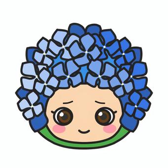 植物アイコンあじさい1 人物,アイコン,かわいい,sns,顔,植物,花,キャラクター,正面,表情のイラスト素材