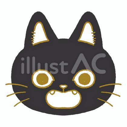 ビックリしているネコの表情アイコン