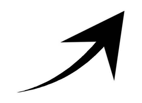 上昇矢印アイコン 矢印,上昇,上,ポップ,イメージ,シンプル,アイコン,方向,値上がり,ゆるやかのイラスト素材