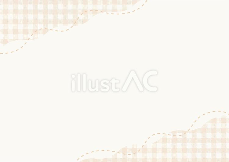 ギンガムチェックと波線の秋の背景 チェック,ギンガムチェック,秋のイラスト素材