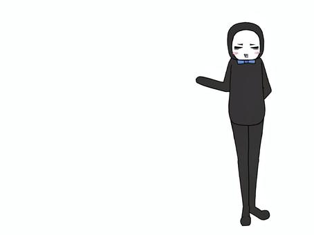 KUROTAITUKUN KUROTAITUKUN 人,黒タイツ,キャラクター,ポーズ,黒,全身黒のイラスト素材