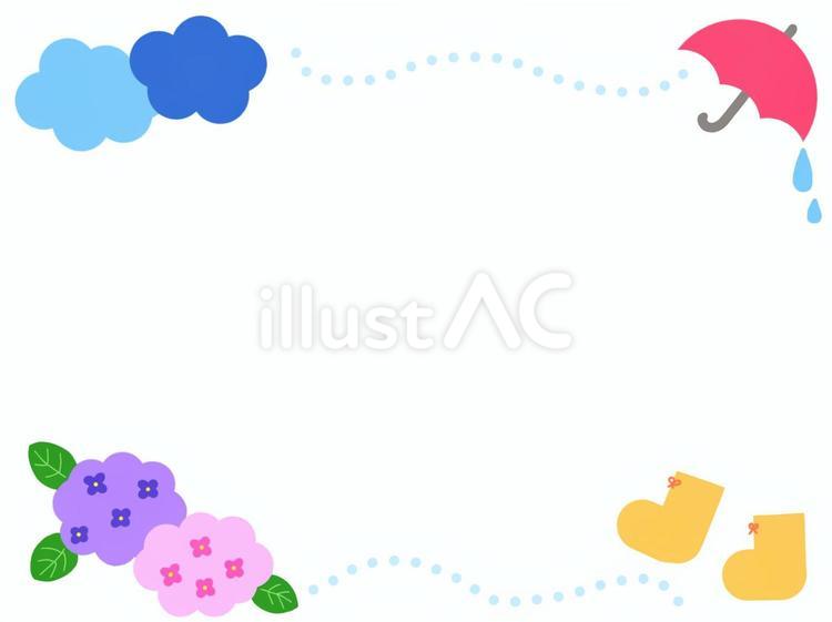 梅雨のあじさいフレーム 梅雨,あじさい,フレームのイラスト素材