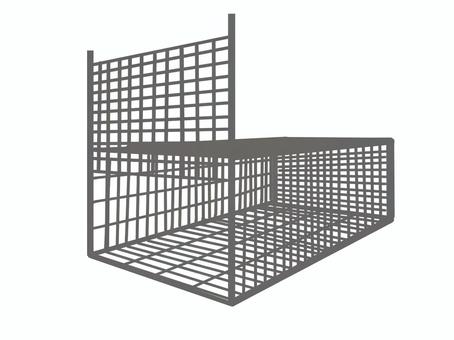 クマやイノシシなど野生動物の捕獲用の箱罠 クマやイノシシなど野生動物の捕獲用の箱罠 箱罠,熊,イノシシ,野生動物,クマ,捕獲,対策,駆除,設置,被害のイラスト素材