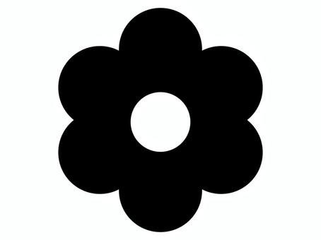 花のシルエット 花,植物,自然,シルエット,黒,モノクロ,シンプル,かわいい,単品,単体のイラスト素材