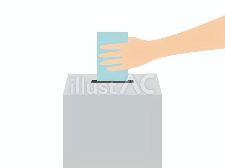 箱に入れる　紙　アサギ 投票,投票箱,投票用紙のイラスト素材
