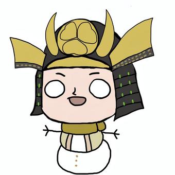 ゆるい徳川秀忠 ゆきだるまさん 徳川秀忠,徳川,徳川幕府,江戸幕府,江戸時代,武士,政治家,偉人,日本史,歴史のイラスト素材