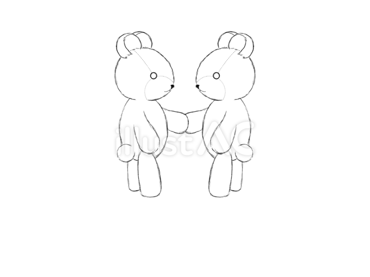 握手するテディベア テディベア,握手,クマのイラスト素材