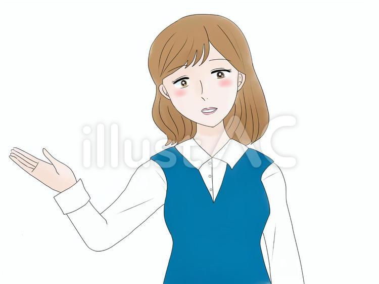 受付の女性 受付,案内,女性のイラスト素材