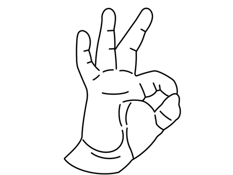 OKサイン オッケー,オーケー,ok,いいね,イエス,yes,賛成,グー,good,正しいのイラスト素材