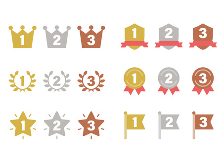 Illustration, ranking, icon, set, 