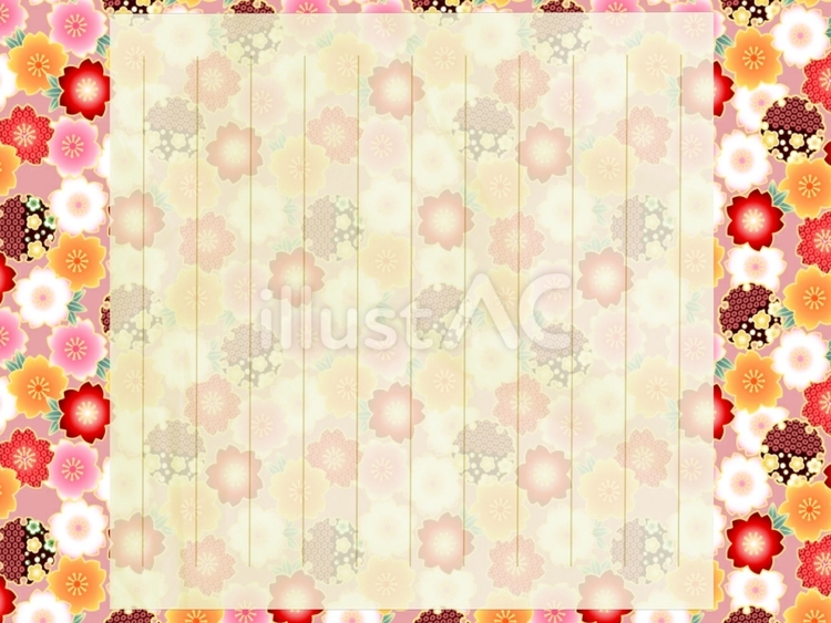 雪輪と桜　便箋　橙色 雪輪と桜,便箋,橙色のイラスト素材