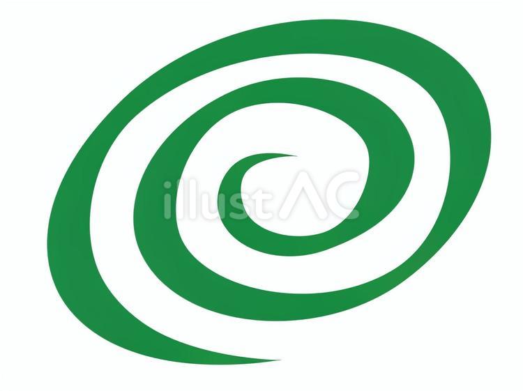 渦巻き、ぐるぐる回る様子の効果線2（緑） 渦巻き,ぐるぐる,くるくるのイラスト素材