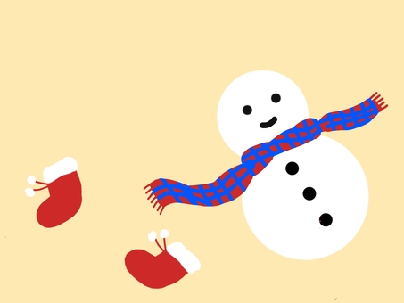 雪だるまと靴下