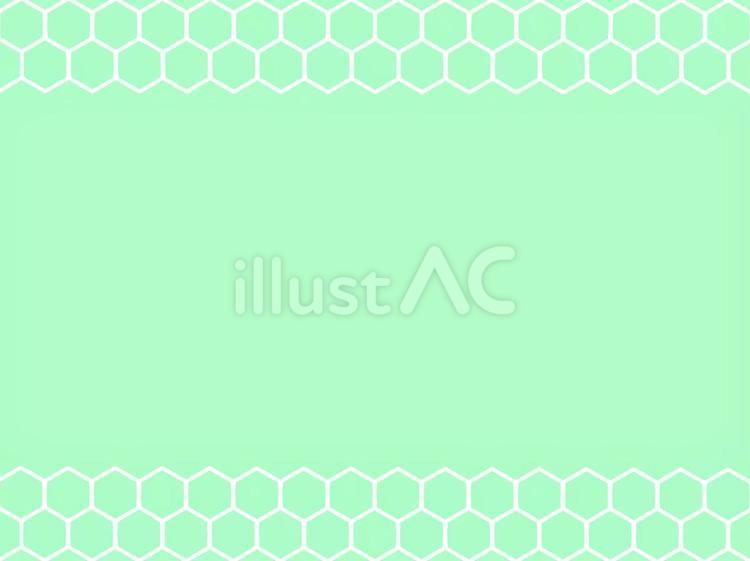 亀甲（きっこう）文様の縁取り背景（緑） 亀甲,亀甲繋ぎ,六角形のイラスト素材