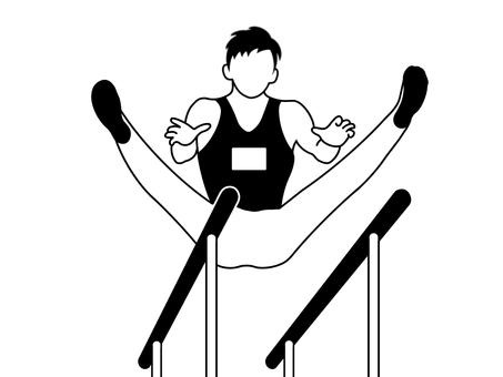 体操 体操 平行棒,体操,競技,種目,スポーツ,運動,人,人物,男性,選手のイラスト素材