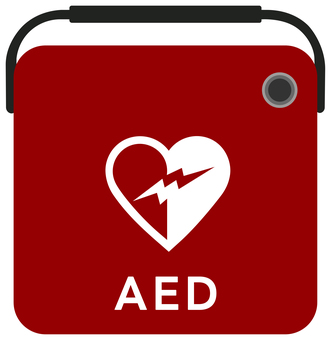 AED（自動体外式除細動器）本体　赤 aed,救命,心停止,心臓,除細動,医療機器,除細動器,アイコン,シンプル,白背景のイラスト素材