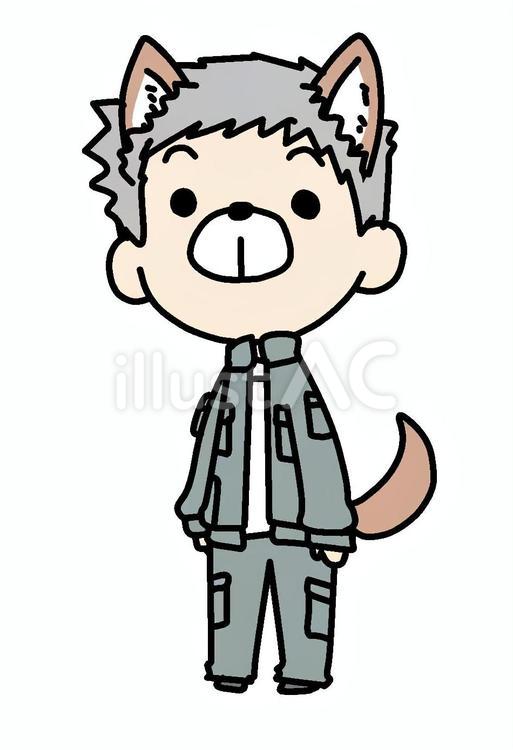 犬なおじいさん おじいさん,犬,可愛いのイラスト素材