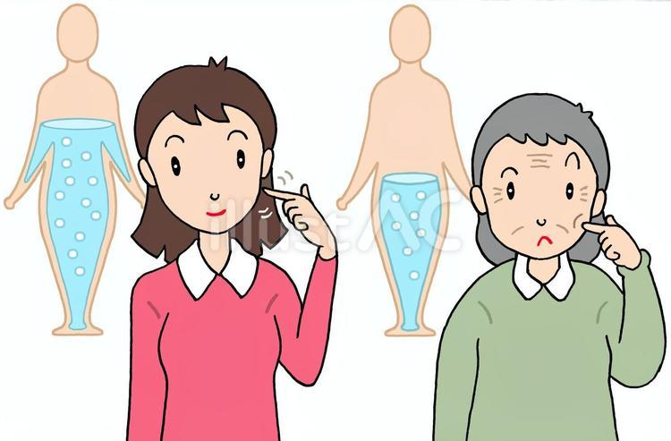 年齢による体水分率の差 体水分率,年齢,若年層のイラスト素材