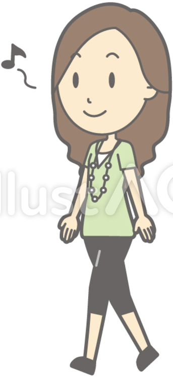 私服OL-歩く-全身 人物,ウォーキング,走るのイラスト素材