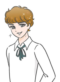 昭和風少年1-2 少女漫画,80年代,70年代,男の子,レトロ,古風,漫画,昭和,笑う,微笑むのイラスト素材