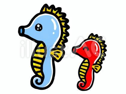 タツノオトシゴの落書き風イラスト素材