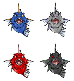 Illustration, ikan, piranha, galak, 