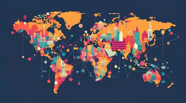 世界地図とネットワーク