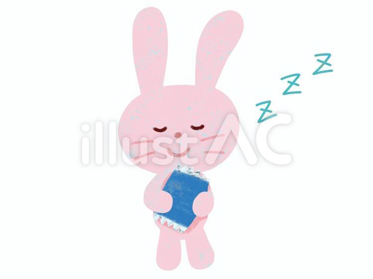 うさぎ　おやすみ うさぎ,おやすみ,寝るのイラスト素材