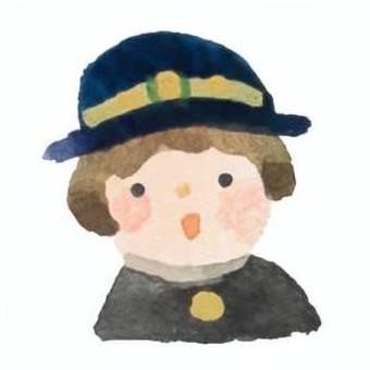 警備員さん 鉄道,女の人,水彩,仕事,警備員,警察官のイラスト素材