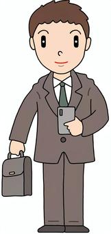 ビジネスマン・新人社員 ビジネスマン,新人社員,ビジネススーツ,爽やか,若者,男子社員,ビジネス,男性,人物,キャラクターのイラスト素材