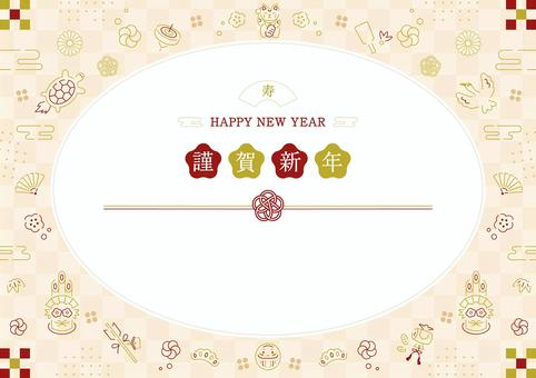 お正月の水引バナーフレーム5 お正月,1月,年始,謹賀新年,元旦,和風,冬,背景,フレーム,バナーのイラスト素材