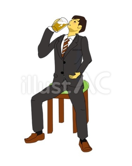 飲酒している会社員
