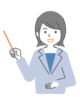 ビジネス女性指示棒 女性,パソコン,会社員,エンジニア,ビジネスウーマン,ビジネスマン,笑顔,働く,仕事,元気のイラスト素材