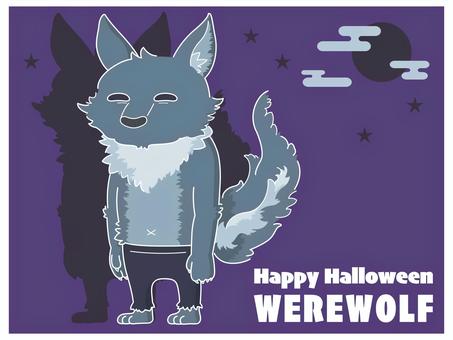 ハロウィン素材01 ハロウィン,モンスター,狼男,イベント,季節,秋,10月,夜,ダーク,キャラクターのイラスト素材