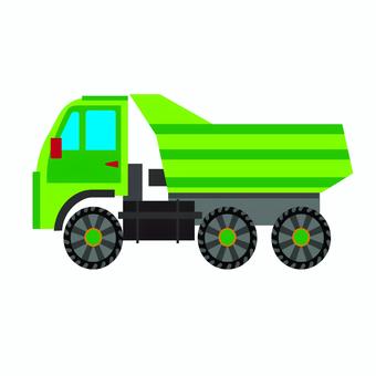 乗り物 078 ダンプカー,工事車両,建設機械,トラック,乗り物,工事現場,イラスト,ベクター,働く車,緑のイラスト素材