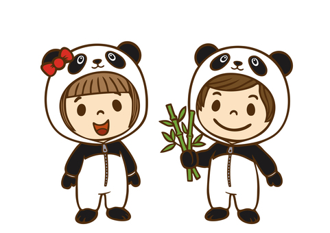 子供の着ぐるみ「パンダ」 パンダ,熊猫,大熊猫,コスプレ,お遊戯会,劇,動物,着ぐるみ,幼稚園,保育園のイラスト素材