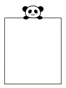 パンダのお知らせ おしらせ,パンダ,お願い,貼り紙,掲示,注意,注目,書き込み,フレーム,枠のイラスト素材
