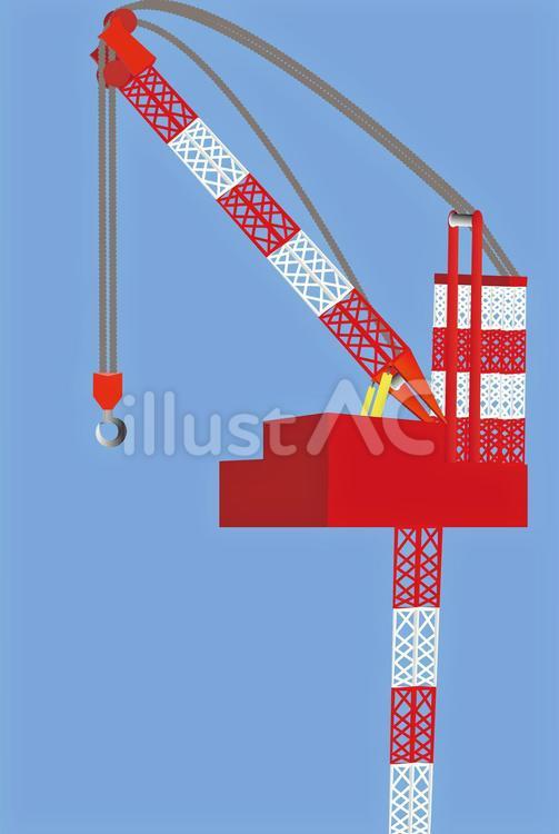 タワークレーンの絵 建築用タワークレーン1組のイラスト」のベクター画像素材