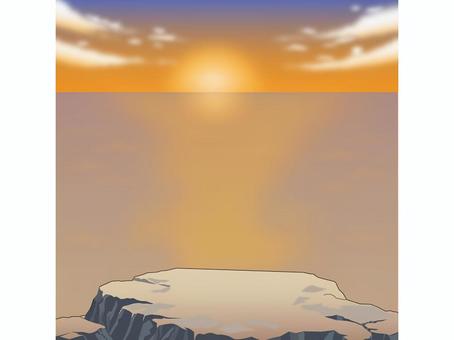 背景（海岸の夕日） 背景,海岸,夕日,夕方,海のイラスト素材