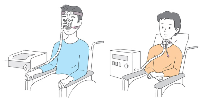 Illustration, artificial respiration therapy, artificial respirator, medical, 