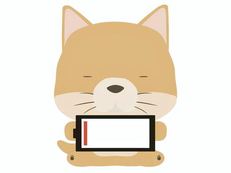 電池_犬 バッテリー,犬,充電,切れ,動物,かわいいのイラスト素材