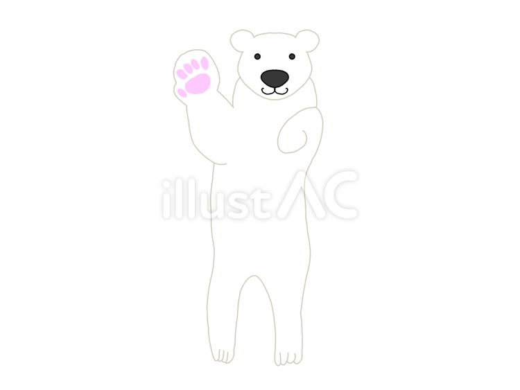 しろくまの挨拶 しろくま,動物,シンプルのイラスト素材