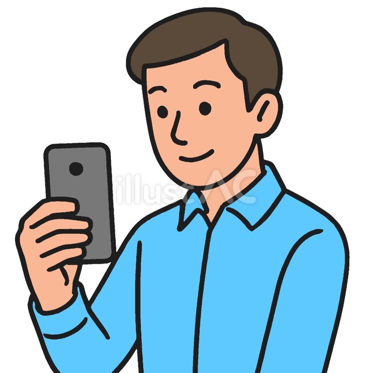 スマホを操作する男性 スマホ,操作,男性のイラスト素材