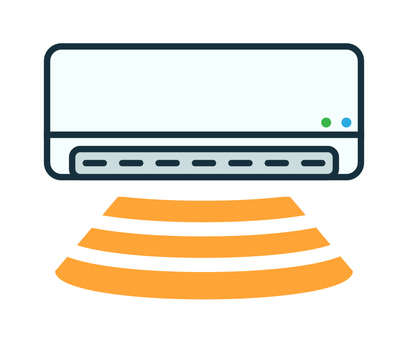 エアコンアイコン2_暖房 エアコン,暖房,防寒,家電,アイコン,送風,空調,シンプル,フラット,単体のイラスト素材